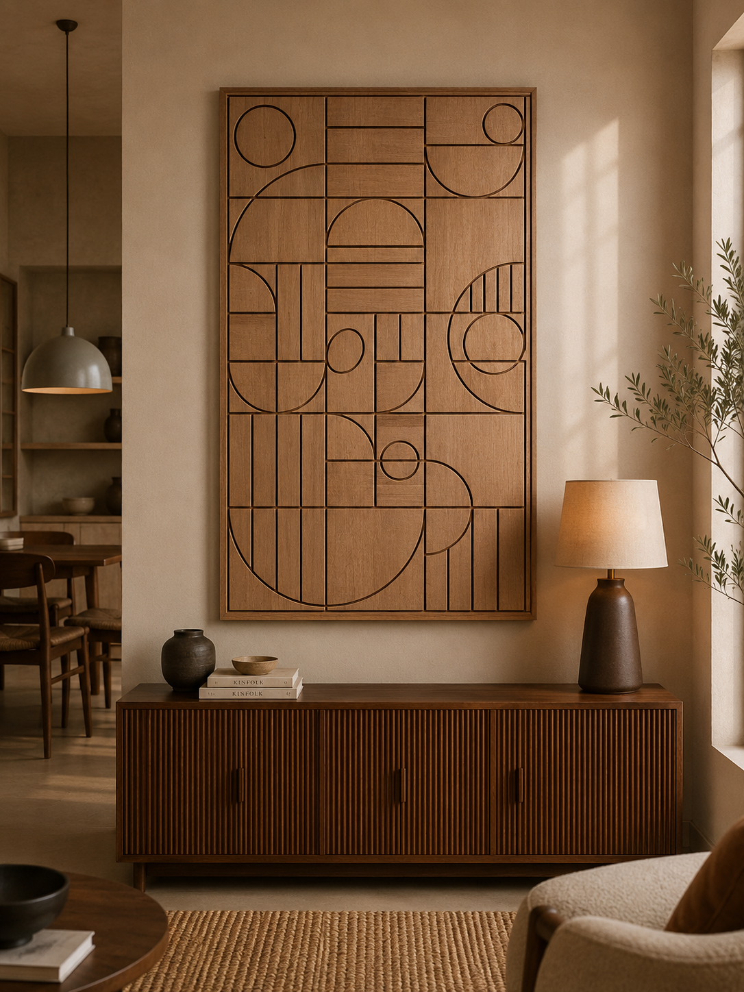 Tableau en bois hêtre - Symphonie Géométrique